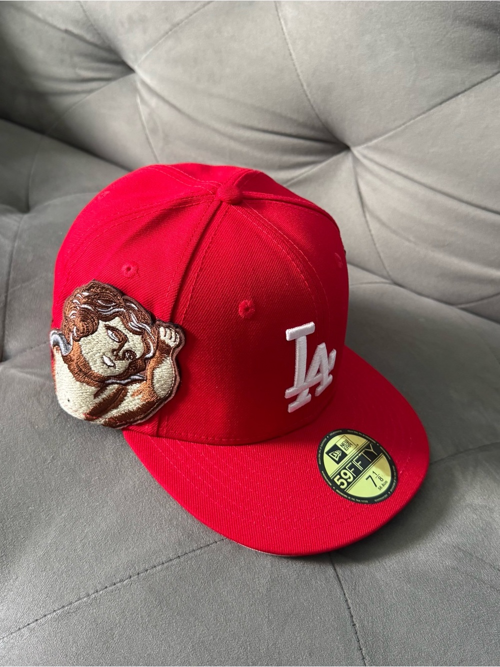 JON STAN Edition New Era Los Angeles Dodgers 59FIFTY Red Fitted Hat Size 7 1/8